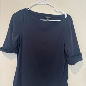 Lot of two boatneck tees navy and black